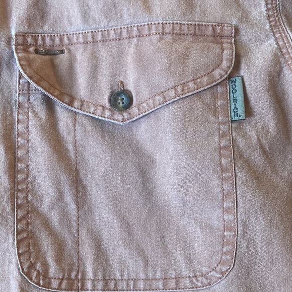 Woolrich size medium rust colored longsleeve button down shirt. - Picture 3 of 4